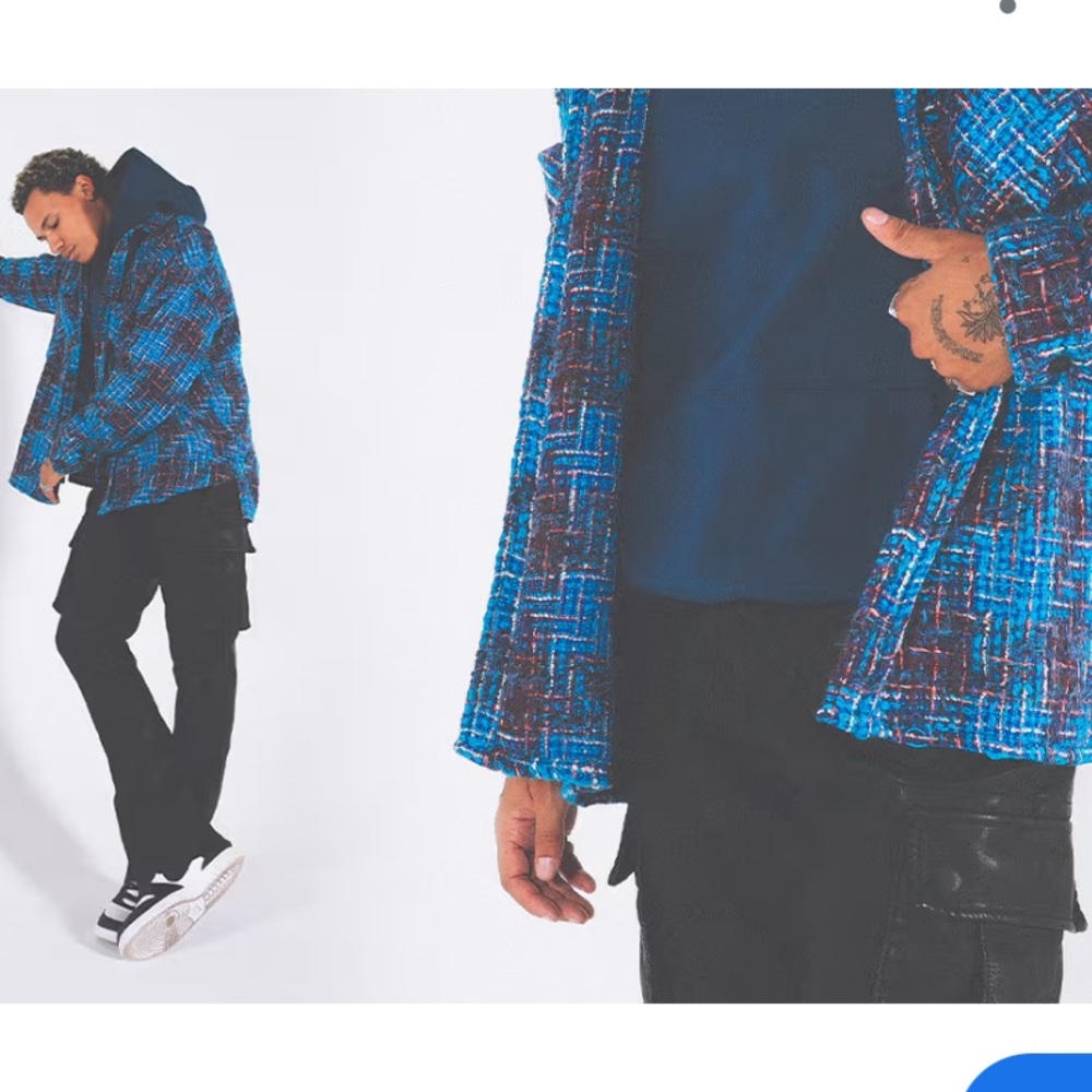 MNML Vibrant Blue Checkered Jacket